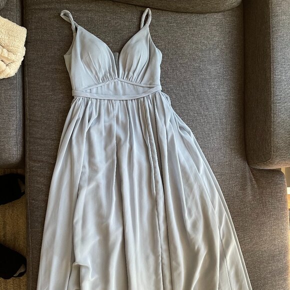 Azazie Long Blue Bridesmaid Dress – Size S – Elegant & Timeless - Picture 3 of 4
